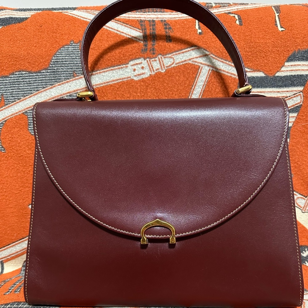 Cartier Deep Red Leather Satchel